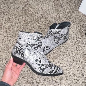 Shyanne snake print booties size 7.5